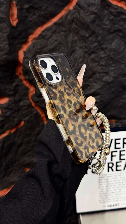 Midnight Leopard Sparkle Case with Charm