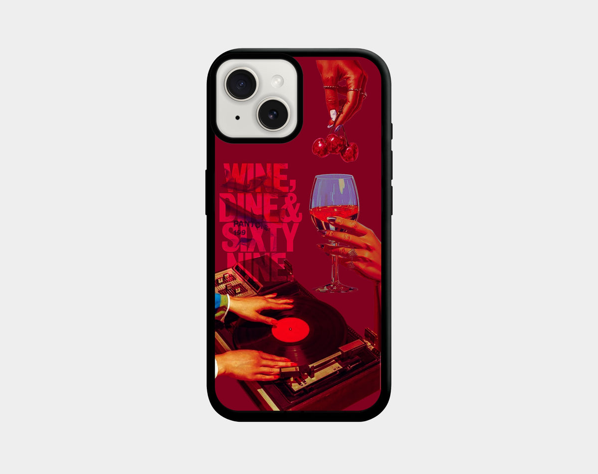 Wine Dine phone case (iPhone 13, 13 mini, 14, 14 Plus, 15, 15 Plus) | Caseraves